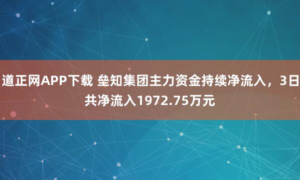 道正网APP下载 垒知集团主力资金持续净流入，3日共净流入1972.75万元