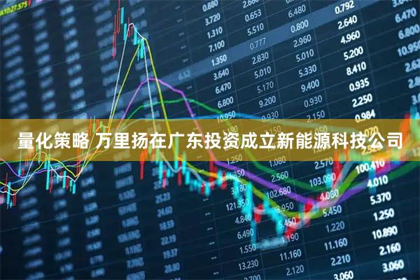 量化策略 万里扬在广东投资成立新能源科技公司